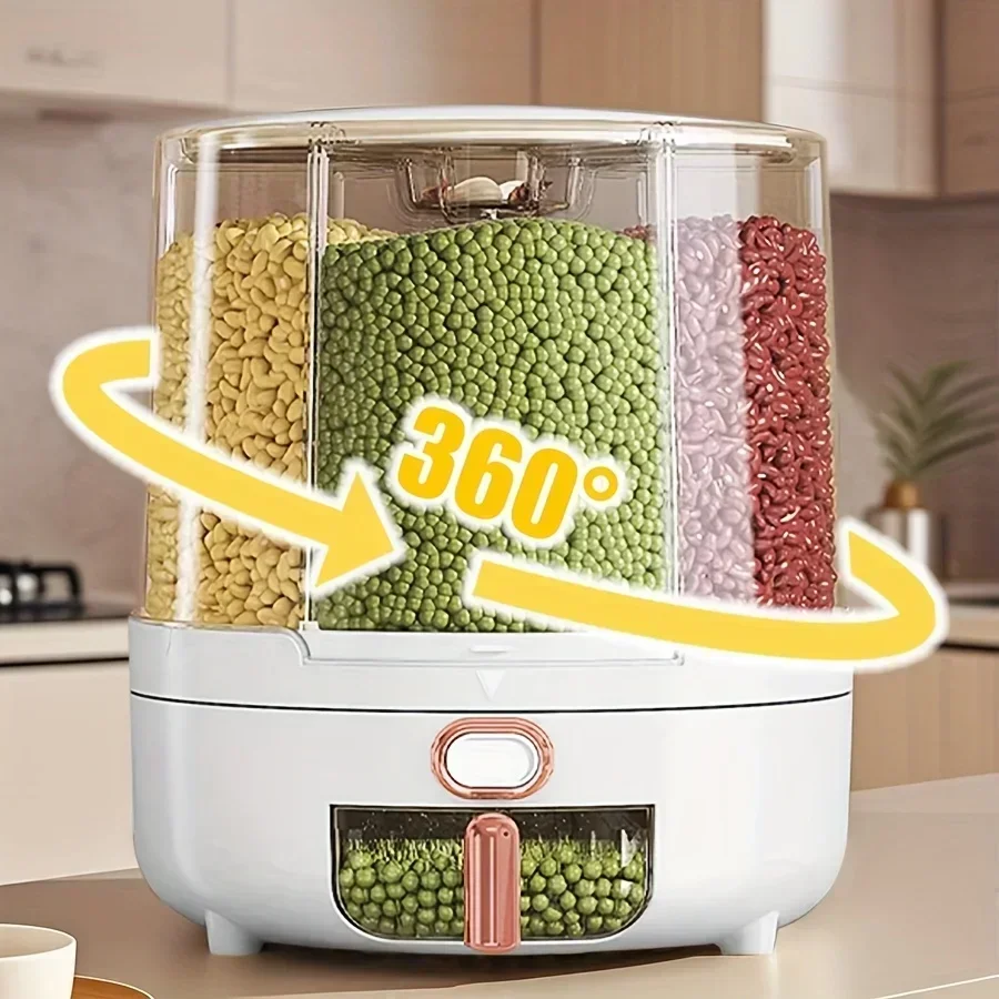 Food Storage Meals - 6 compartiments 360 ° Récipient rotatif