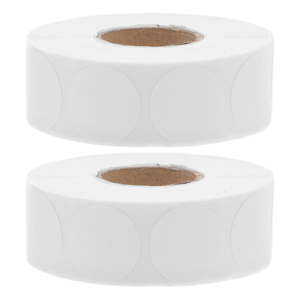 Food Storage Labels - 5 rouleaux d'étiquettes autocollantes rondes blanches,