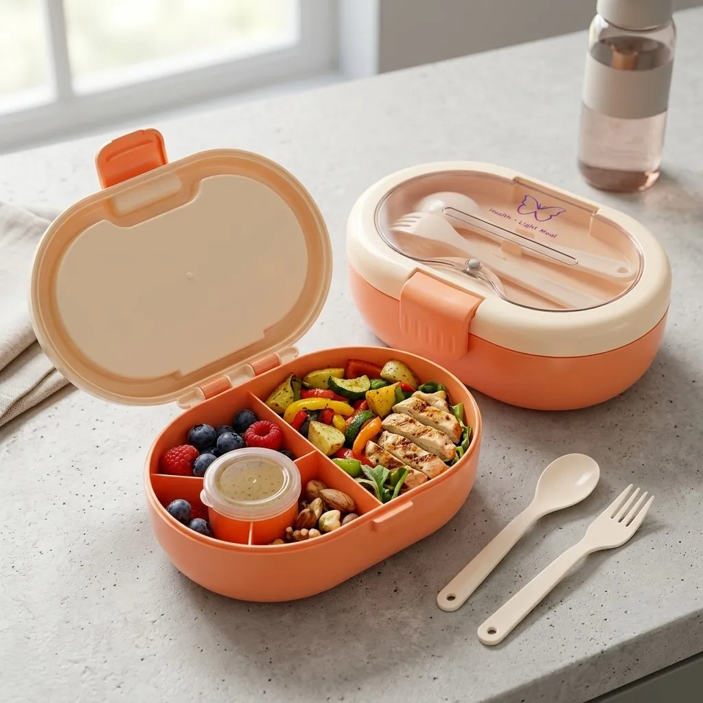 Food Storage With Dividers - Boîte à lunch bento en plastique