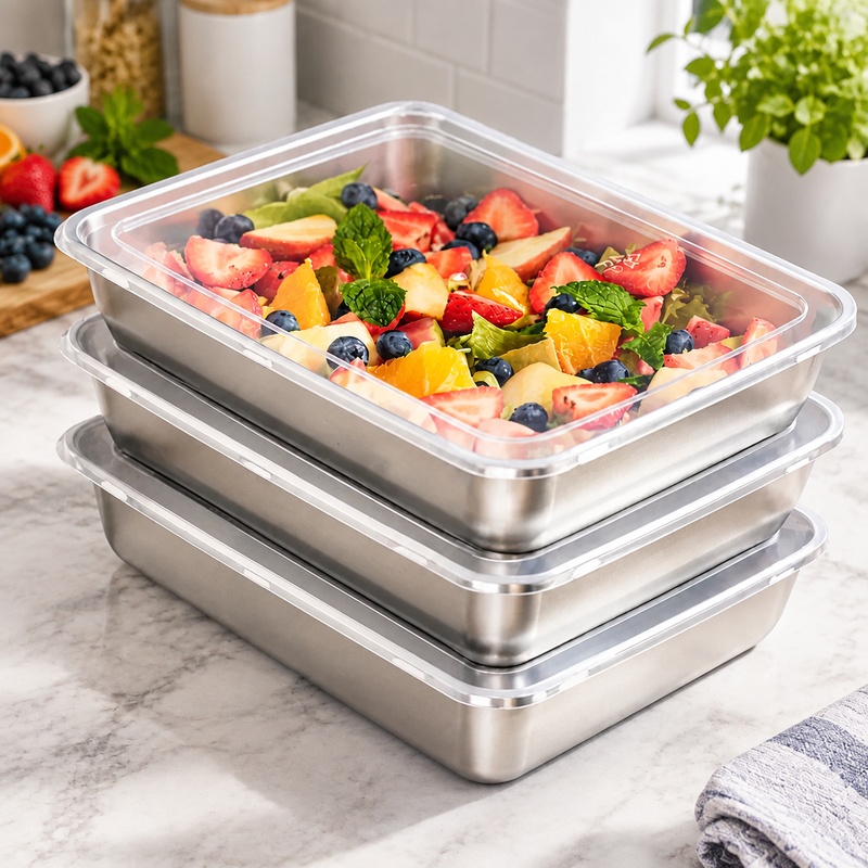 Food Storage Meals - Ensemble de trois boîtes hermétiques en